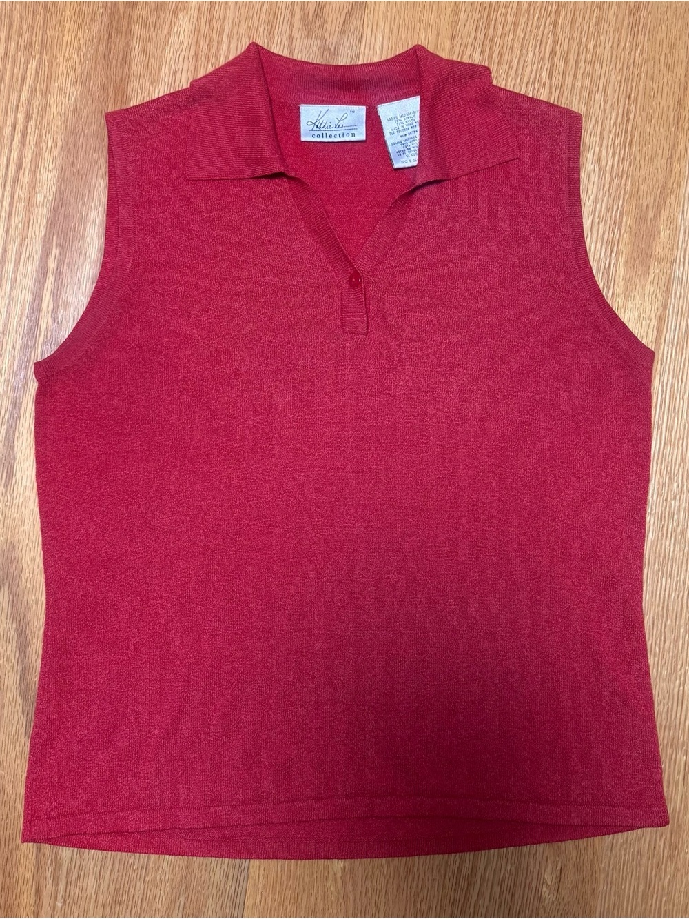 Kathie Lee Collection Sleeveless Polo Tank - Red